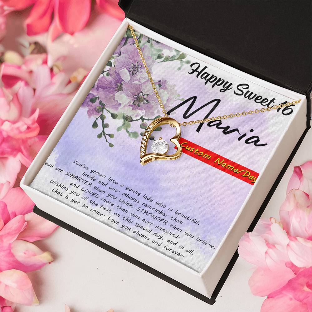 Customize Birthday Necklace Birthday Necklace For Girlfriend Birthday Necklace Pendant Customize Sweet 16 Necklace 16th Forever Love Necklace