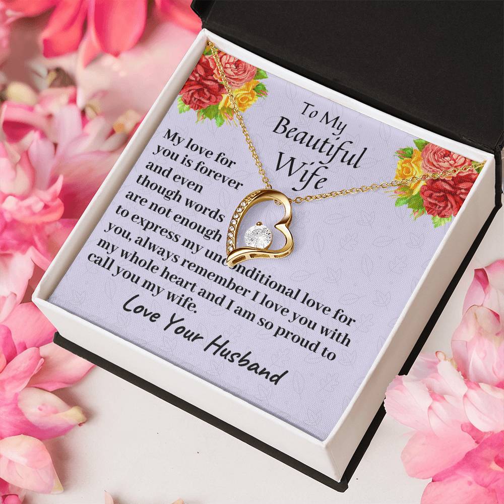 To My Beautiful Wife My Love For You Is Forever Necklace 2 Forever Love Necklace