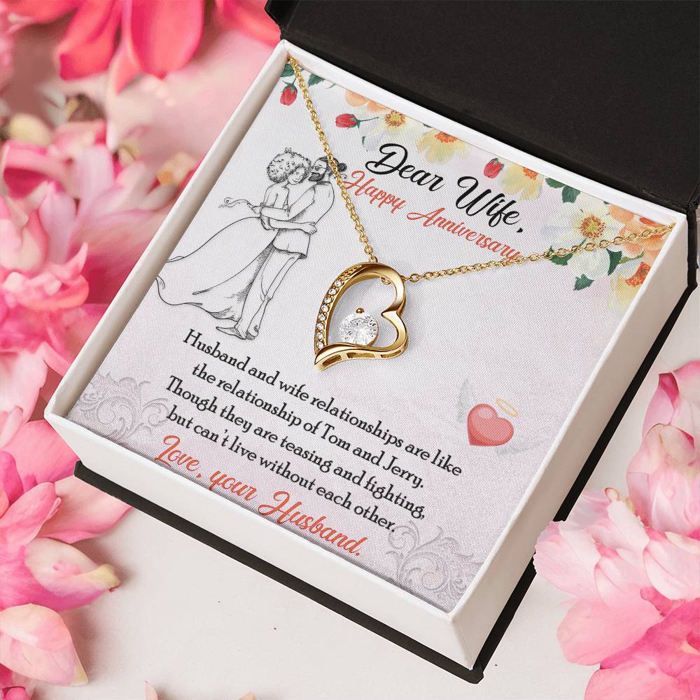 Wife Anniversary Necklace-Anniversary Jewelry For Wife-Gift For Wife Anniversary-Happy Anniversary For Wife-Wife Gift Necklace Forever Love Necklace