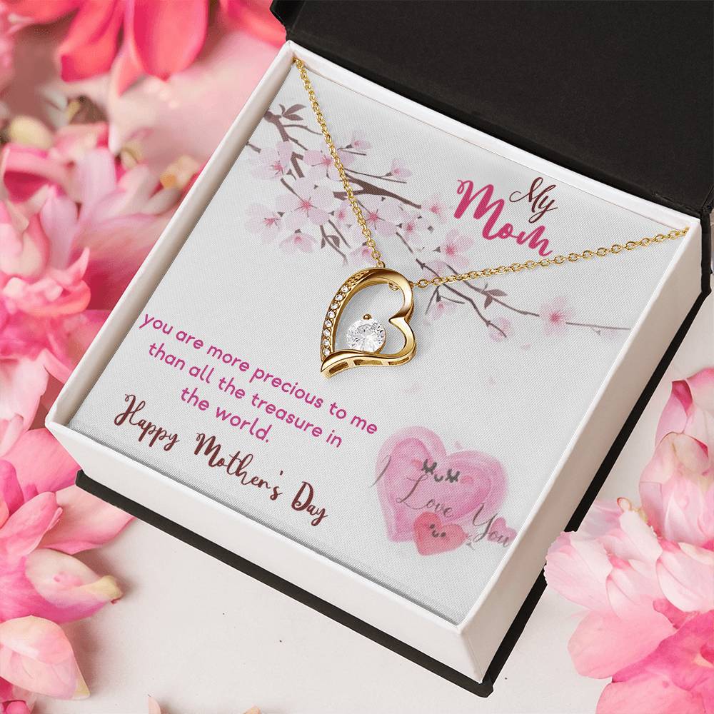 My Mom Happy Mother's Day 925 Sterling Silver Pendant 1 Forever Love Necklace