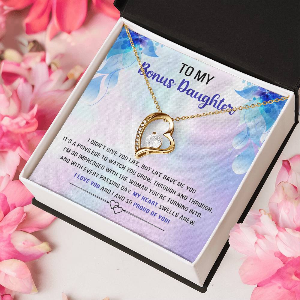 Best Gift For Bonus Daughter Message Card With Necklace Jewelry Gift Christmas Gifts For Daughter From Mom Forever Love Necklace