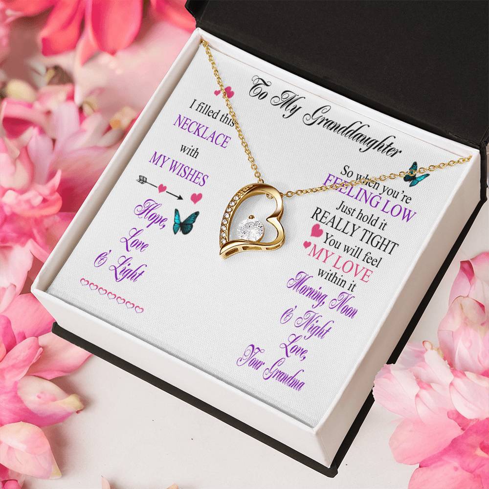Granddaughter Love Heart Necklace Gift From Grandma Forever Love Necklace