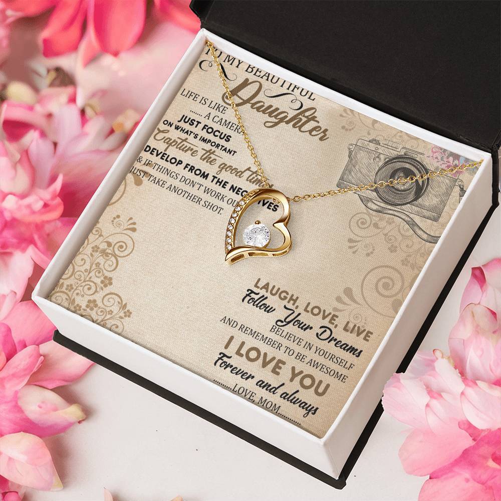 To My Beautiful Daughter Necklace To Daughter From Dad Gift Dad And Daughter Never Forget I Love You Gift From Dad Forever Love Necklace