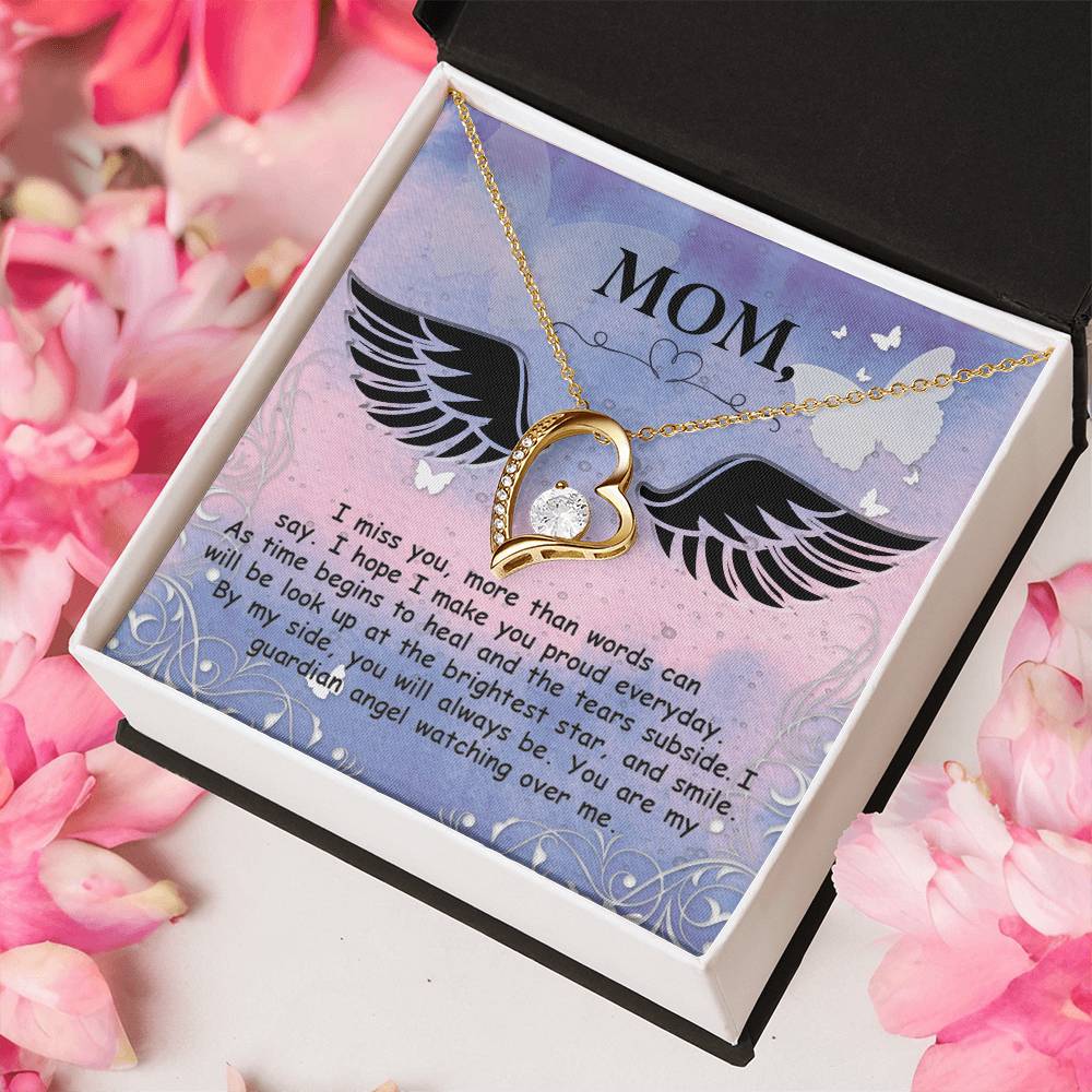 Mom - I Miss You More Than Words Can Say - Forever Love Necklace Forever Love Necklace