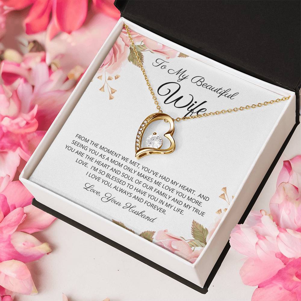 To My Beautiful Wife Necklace Forever Love Necklace