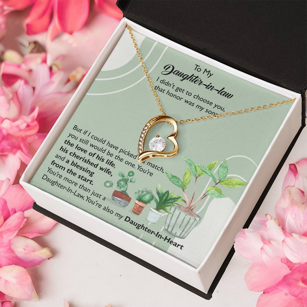 To My Daughter In Law Daughter In Heart Forever Love Necklace