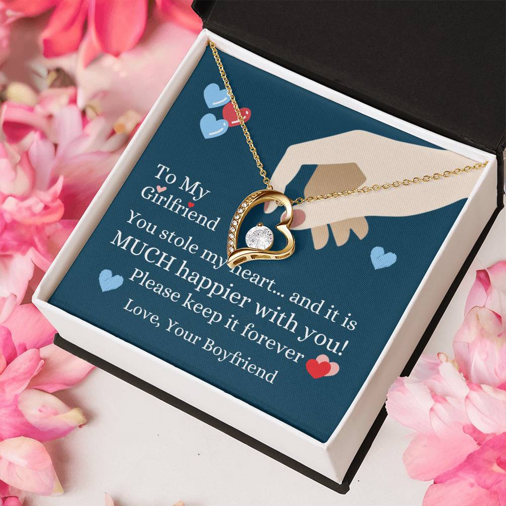 To My Girlfriend You Stole My Heart Necklace Forever Love Necklace