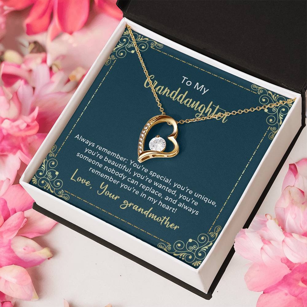 To My Granddaughter Always Remember You're Special Forever Love Necklace
