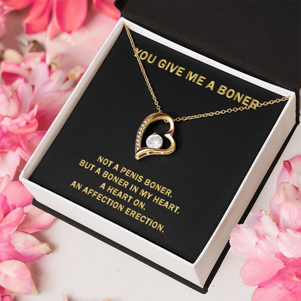 You Give Me A Heart Boner An Affection Erection Pendant Necklace Funny & Sarcastic Love For Her Mature Gift 1 Forever Love Necklace