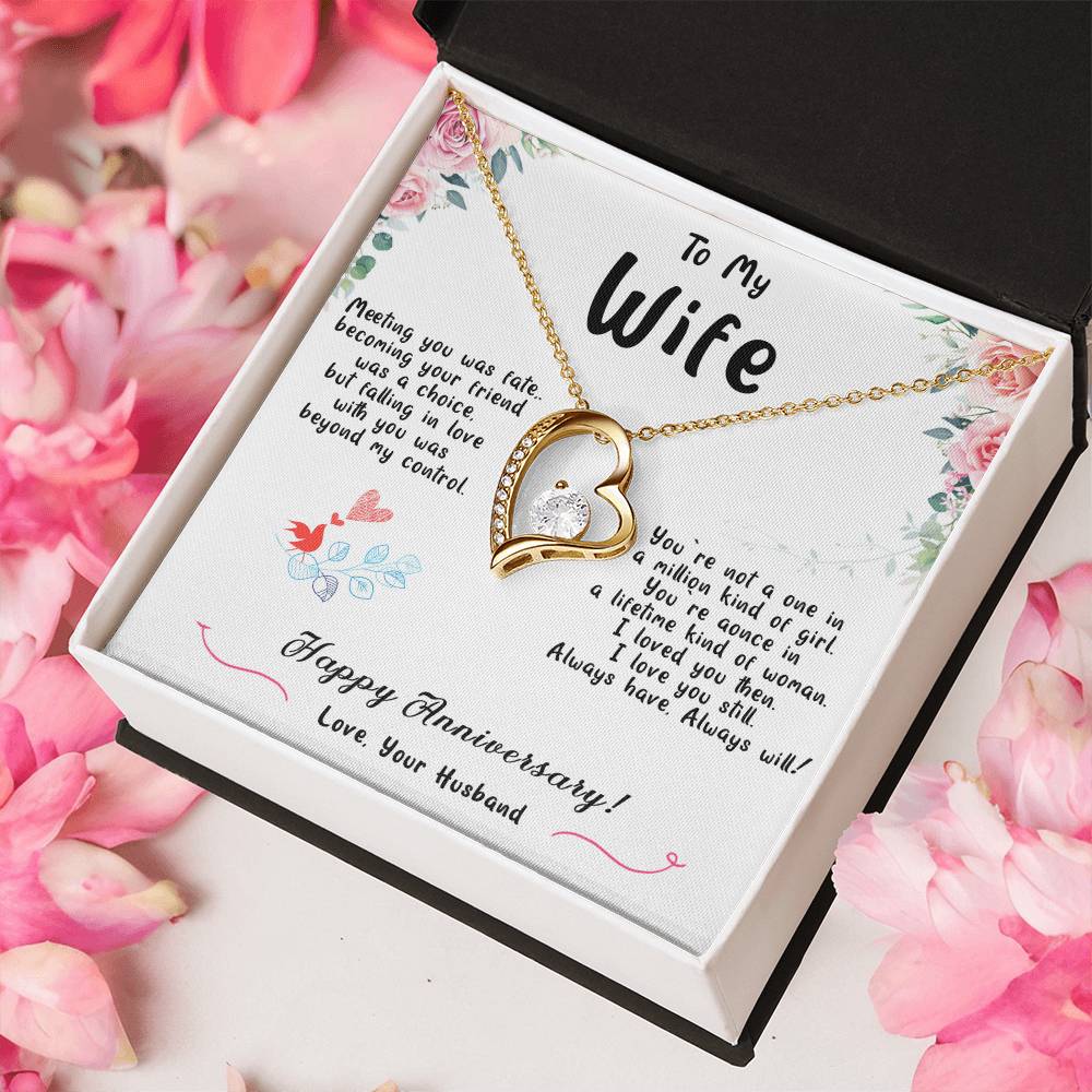 To My Wife Happy Anniversary 1 Forever Love Necklace