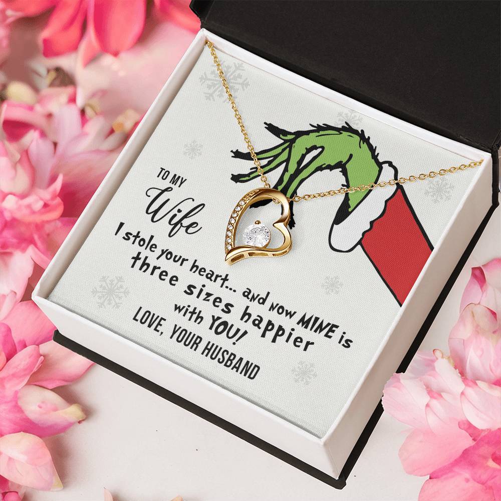 I Stole Your Heart Heart Pendant Necklace To My Wife Wht Forever Love Necklace