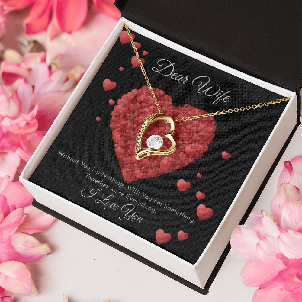 Dear Wife - I Love You - 925 Sterling Silver Pendant Forever Love Necklace