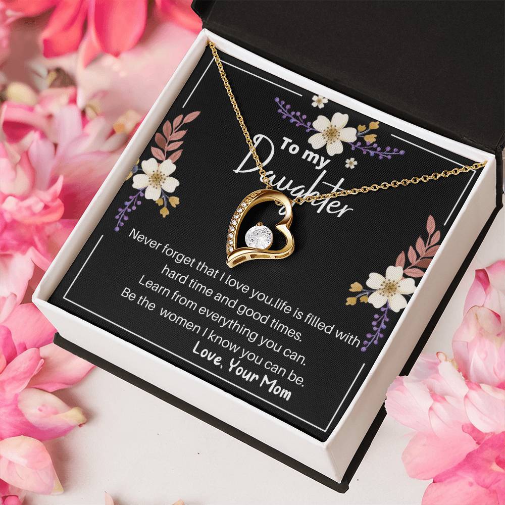 Daughter Gift Necklace Daughter Birthday Gift Gift For Daughter Daughter Jewelry To My Badass Daughter Mother's Day Forever Love Necklace
