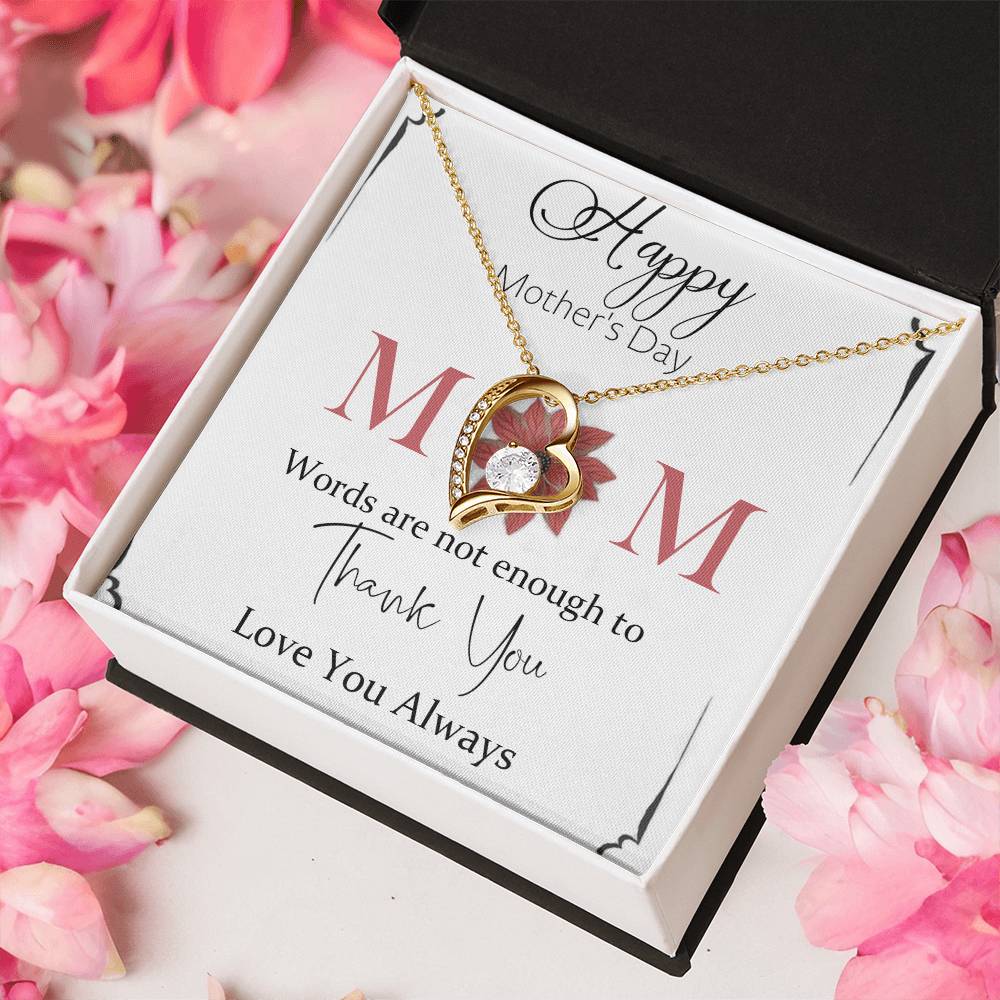 Happy Mother's Day Mom Thank You 925 Sterling Silver Pendant 1 Forever Love Necklace