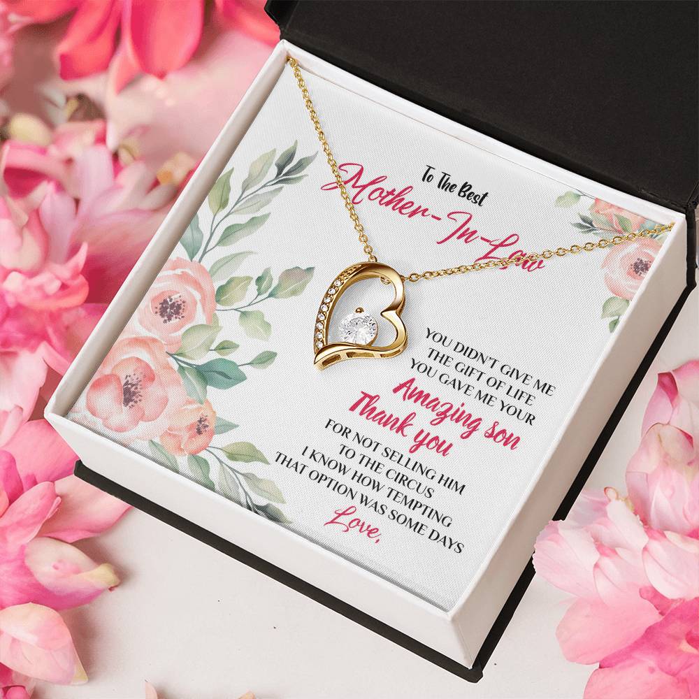 Happy Mother's Day Gift Best Mother In Law Forever Love Necklace