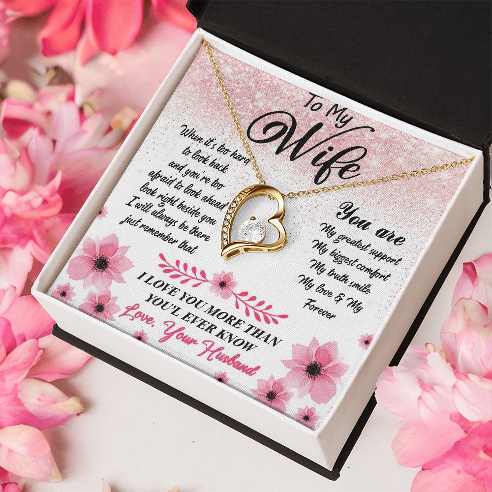 To My Wife Necklace Gift - You Are My Greatest Support - Mother's Day Birthday Forever Love Necklace