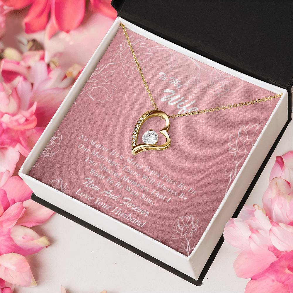 Gold Necklace To My Wife Pink Forever Love Necklace