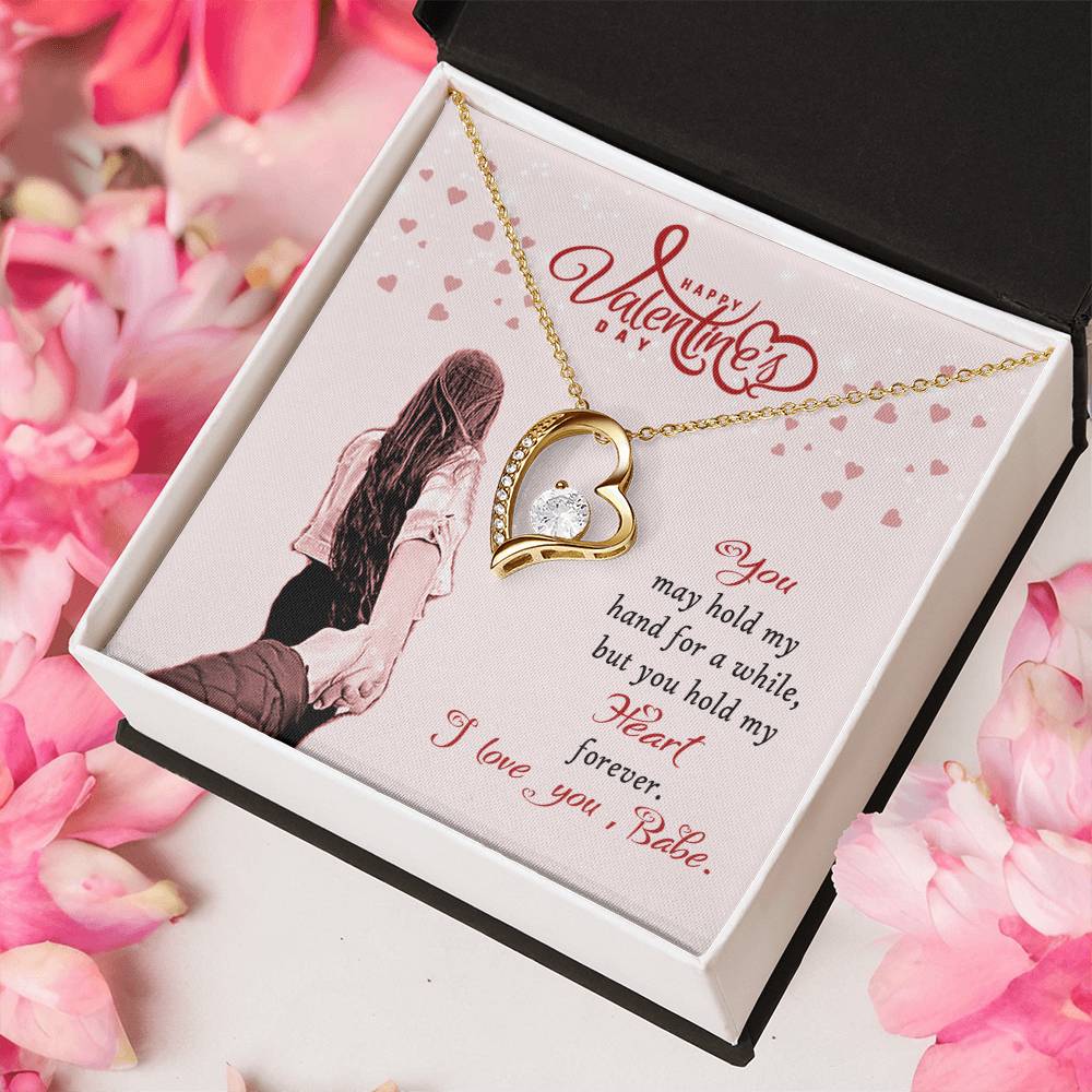Valentine's Day Gift Necklace For Wife With Message Card I Love You Babe Gift Necklace For Her 1 Forever Love Necklace