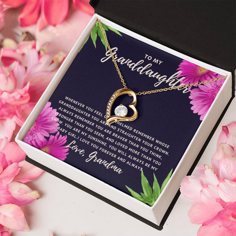 To My Granddaughter... I Love You Forever And Always Necklace From Grandma Forever Love Necklace