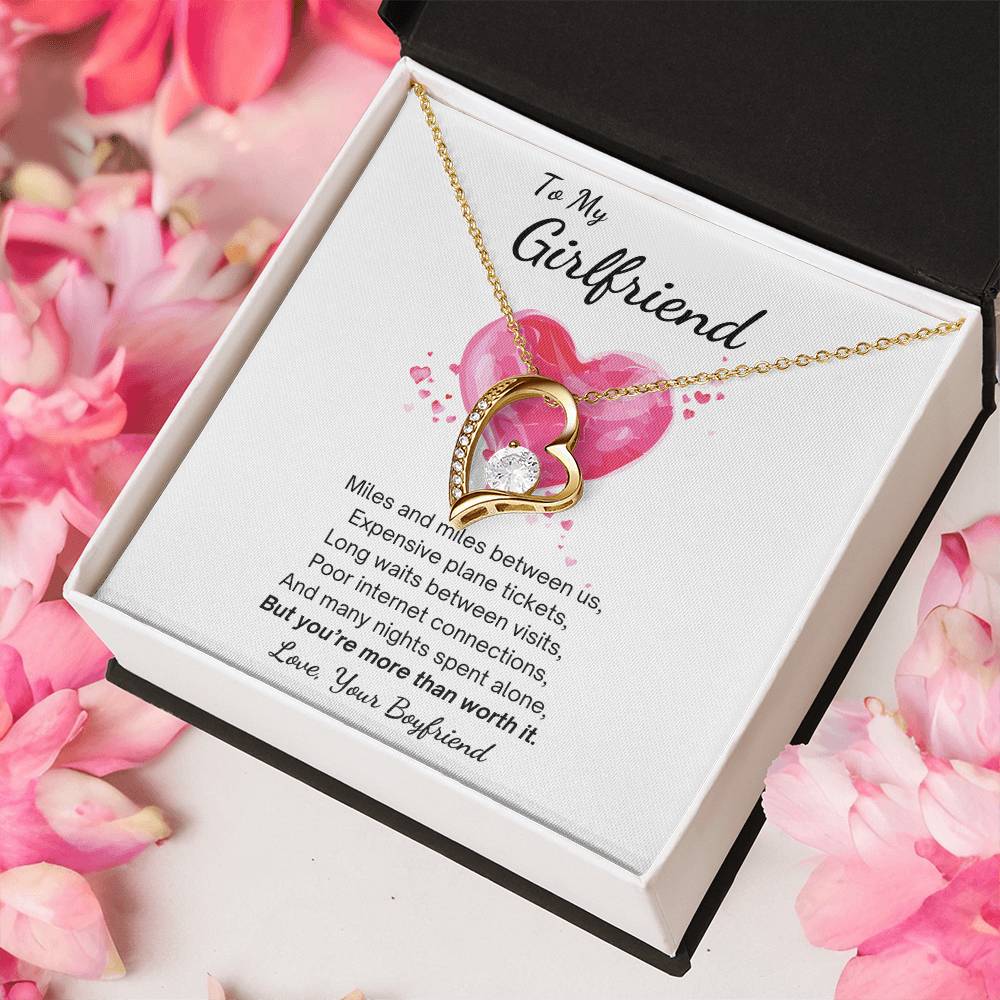 To My Girlfriend You’re Worth It Forever Love Necklace