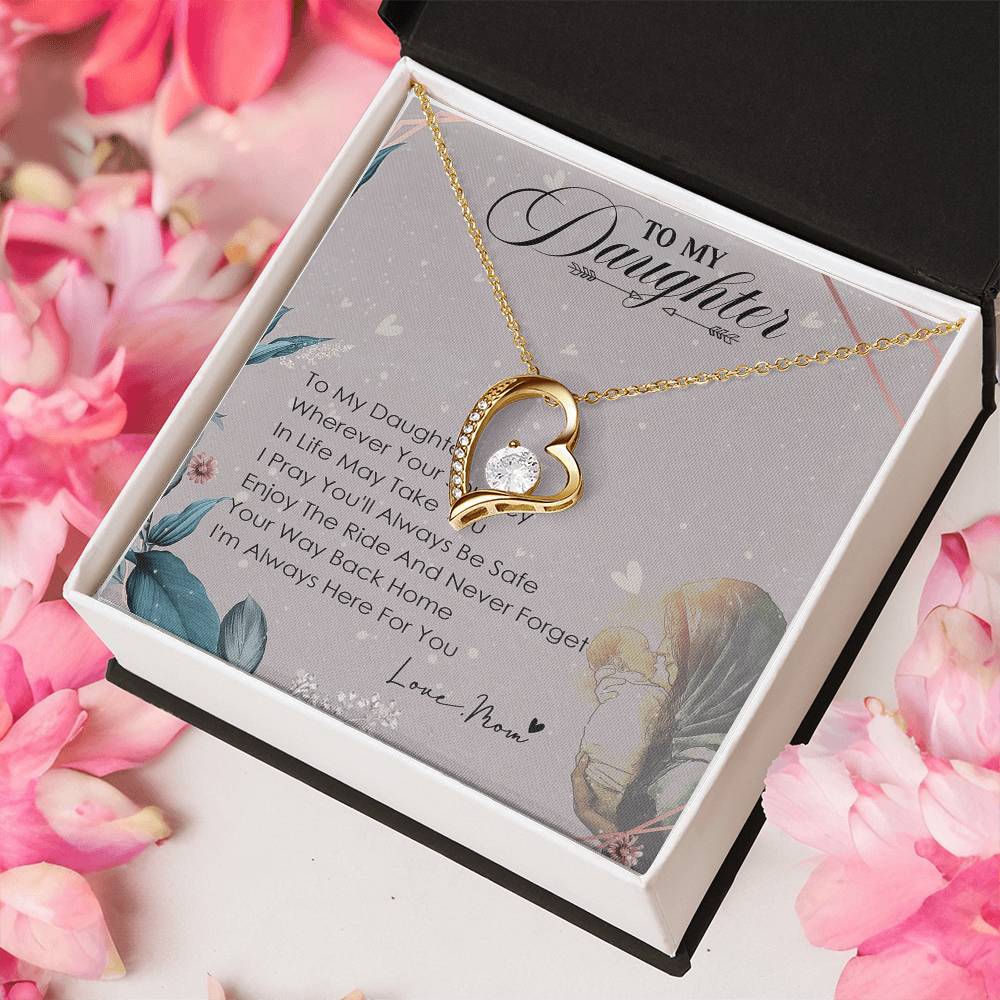 To My Daughter I'll Always Be With You.. Dad Birthday Gift To Daughter From Dad Daughter Necklace Forever Love Necklace