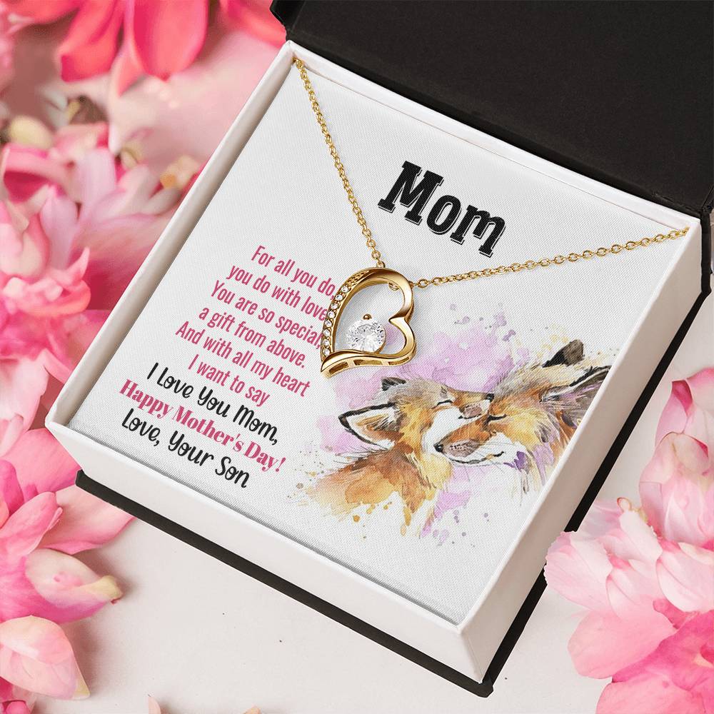 To My Mom Forever Love Necklace Mother Necklace Gift For Mother Xmas Christmas Customize Gift To My Mom 2 Forever Love Necklace