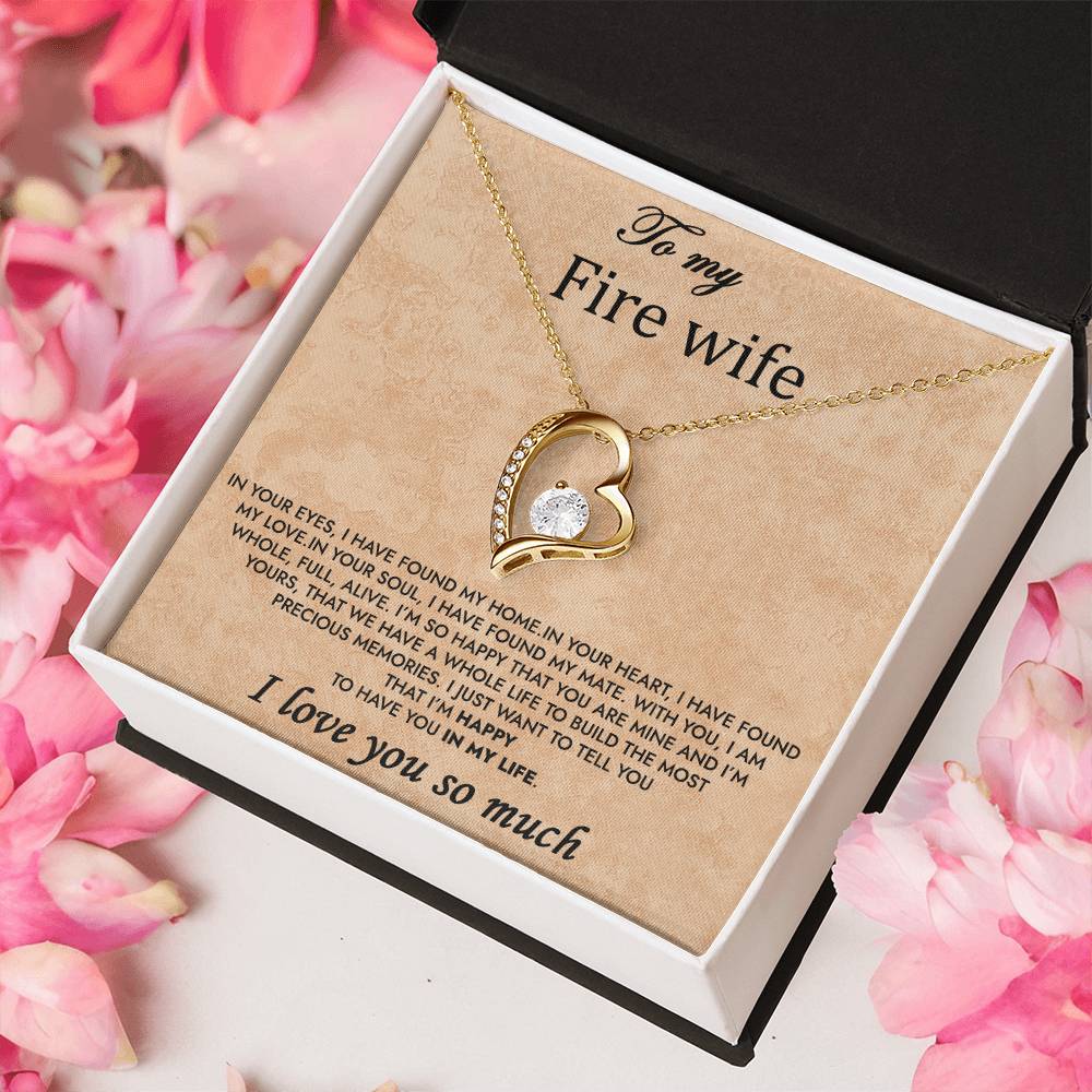 To My Fire Wife Forever Love Necklace