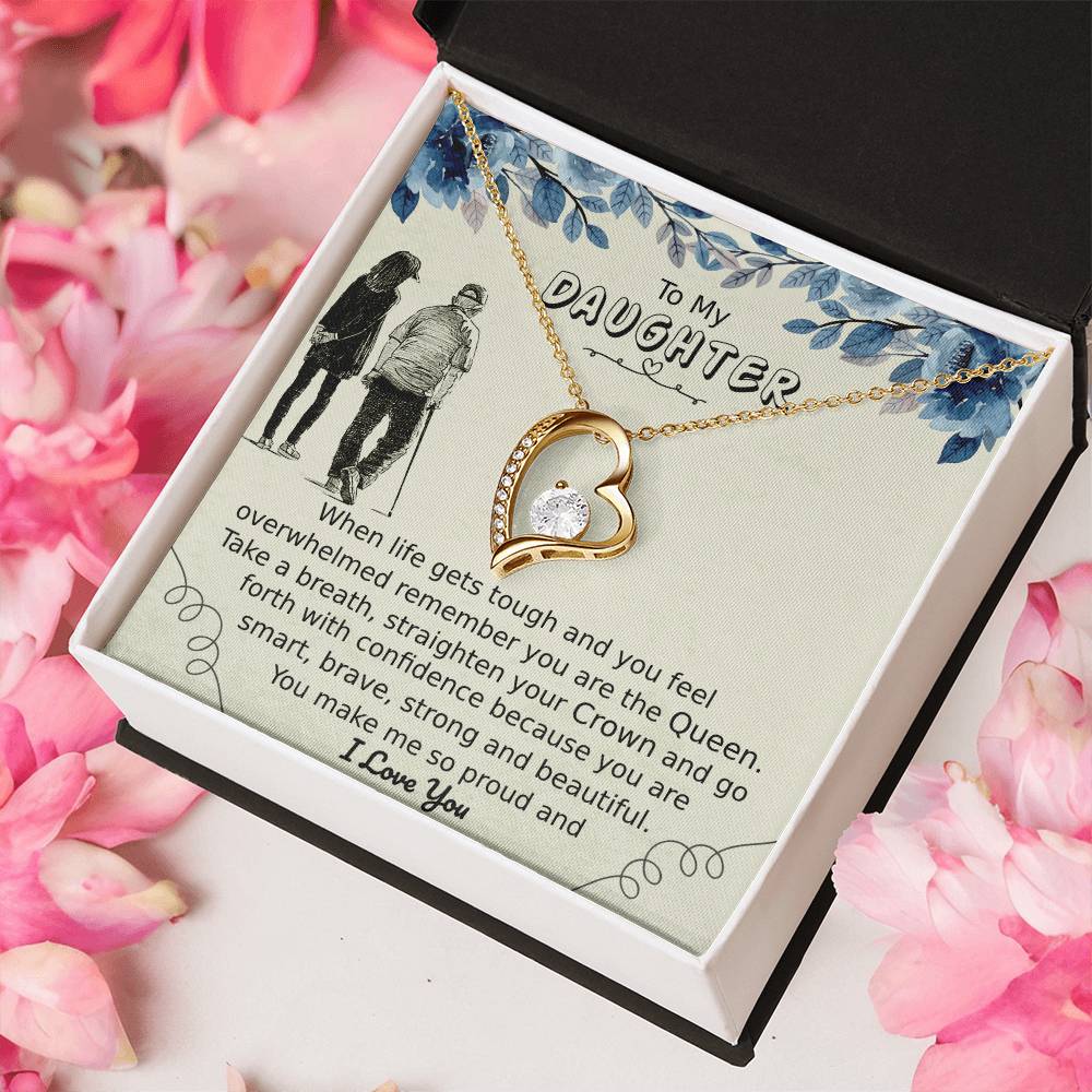 To My Daughter Birthday Gift Daughter Pride Gift Daughter From Mom Or Dad Forever Love Necklace