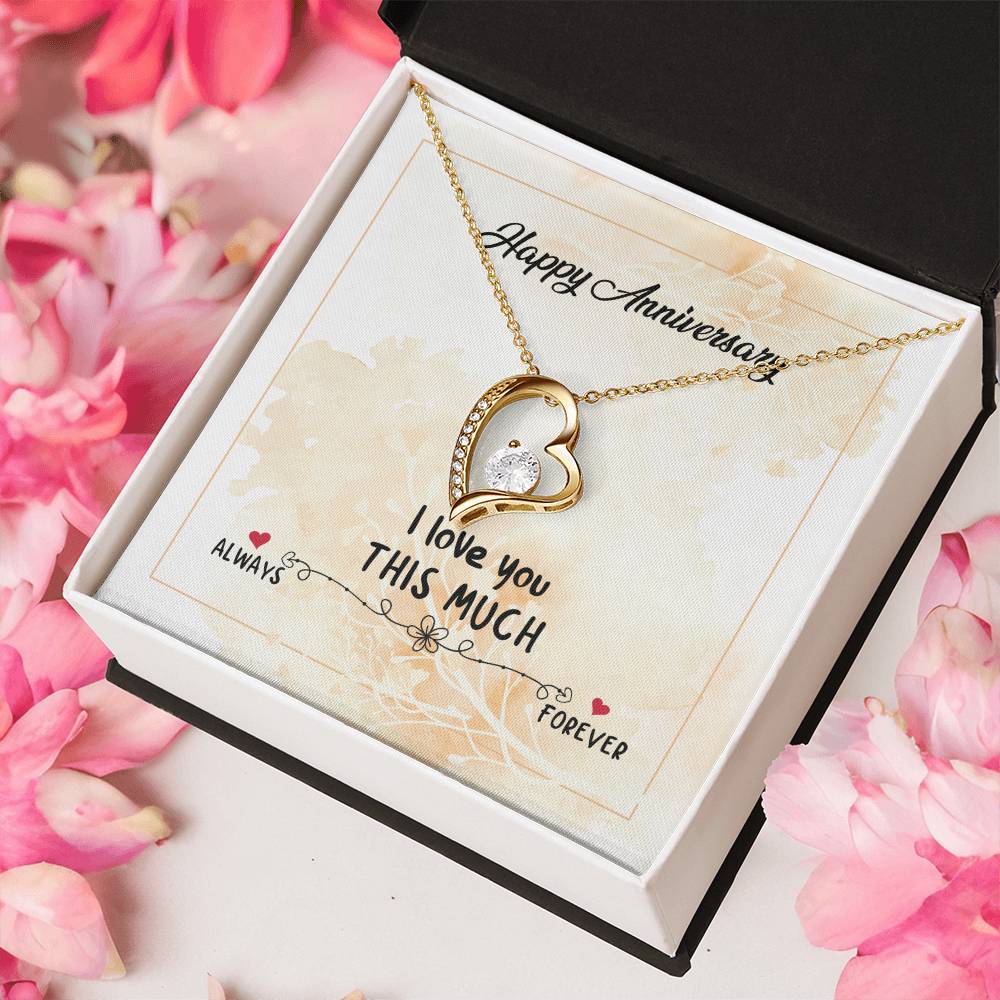 Happy Anniversary Necklace I Love You This Much Forever Love To My Wife Necklace From Husband Anniversary Gift For Wife Birthday Forever Love Necklace