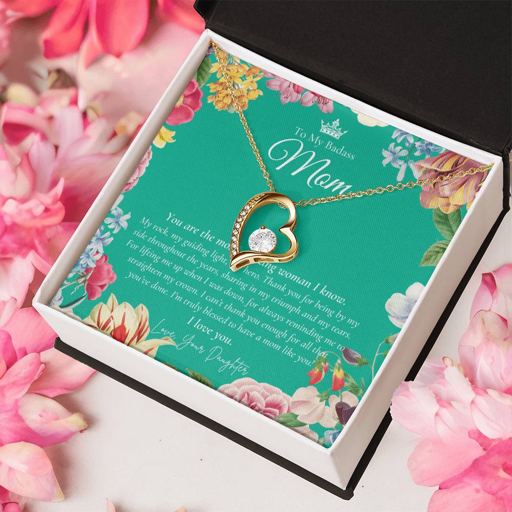 To My Badass Mom Necklace Badass Mom Gift Mother’s Day Gift Birthday Gift Gift From Daughter On Wedding Day 1 Forever Love Necklace