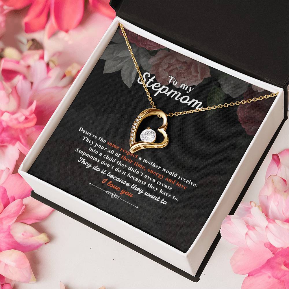 Step Mother's Gift I Love You Forever Love Necklace