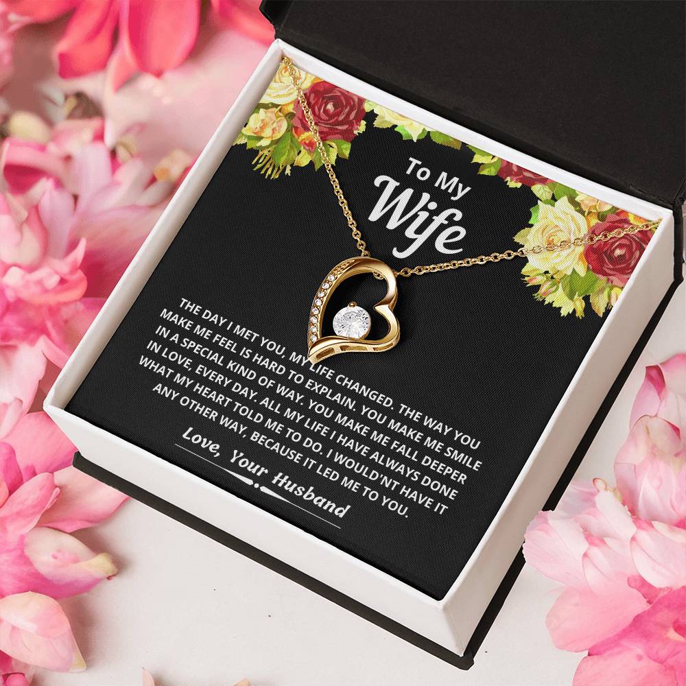 To My Wife Day I Met You Necklace Forever Love Necklace