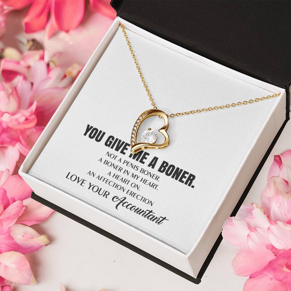 You Give Me A Heart Boner An Affection Erection Funny & Sarcastic Love For Her ♥ Mature Best Funny Gag Gifts For Accountant Wife On Special Days Forever Love Necklace