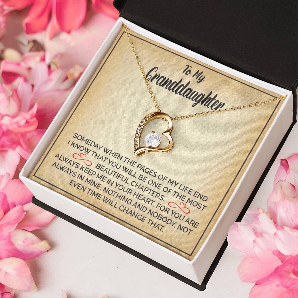 To My Granddaughter - I Will Always Be There For You Grandpa - Granddaughter Necklace Granddaughter 1 Forever Love Necklace