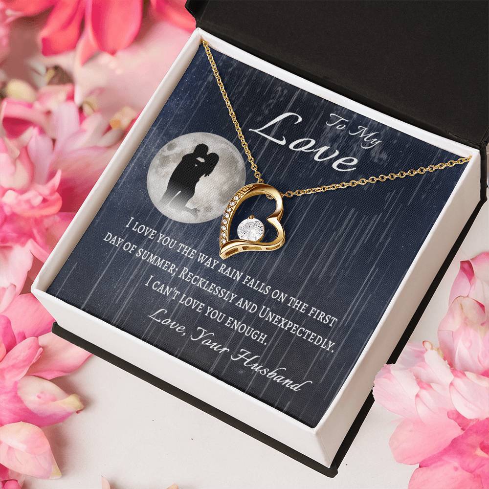 To My Wife Message Card Necklace To My Love From Husband Anniversary Gift Necklace For Wife Birthday Gifts For Wife Forever Love Necklace