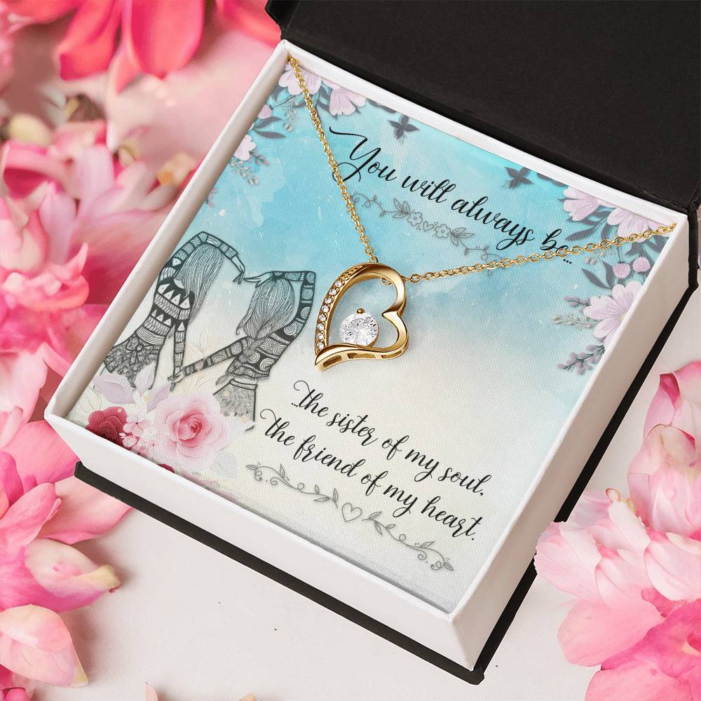 My Little Sister Two Hearts Necklace Loving Sister Gift Chain Funny Sister Present Forever Love Necklace