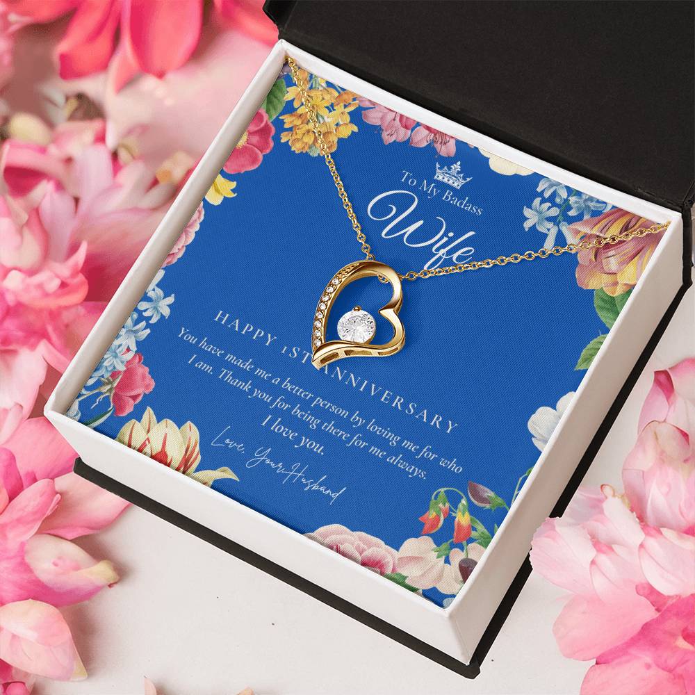 1 Year Anniversary Gift For Wife 1 Year Anniversary Gifts 1 Year Wedding Anniversary Gift Ideas 1St Wedding Anniversary Gift For Her Forever Love Necklace