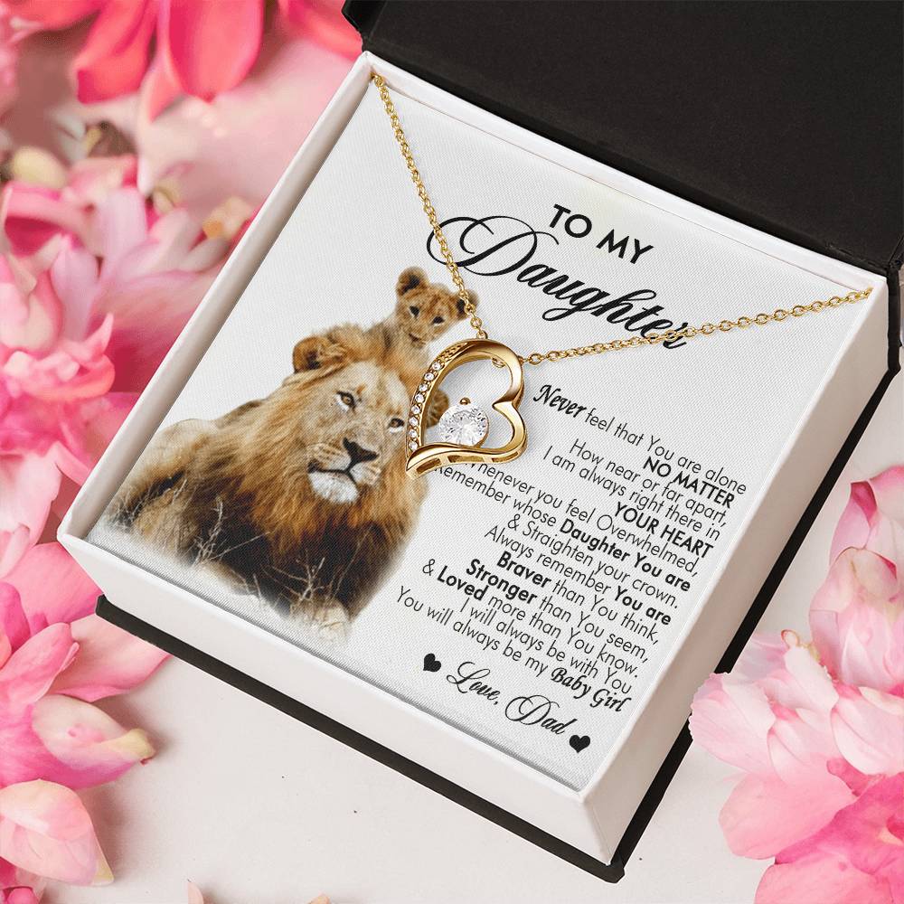 Never Feel That You Are Alone Birthday Gift Necklace For Daughter Gift From Dad To My Daughter Necklace Father Daughter Necklace Forever Love Necklace