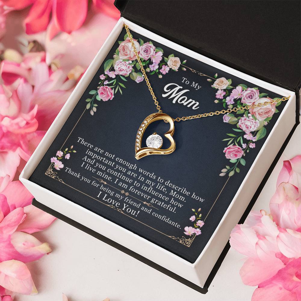 To My Mom - The Are Not Enough Words To Describe - Necklace Forever Love Necklace