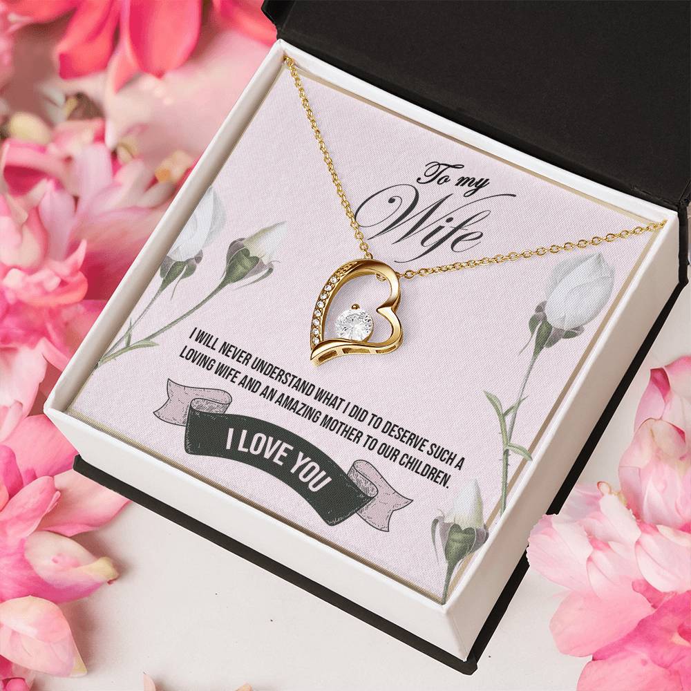 To My Wife - Forever Love Necklace Gold Forever Love Necklace