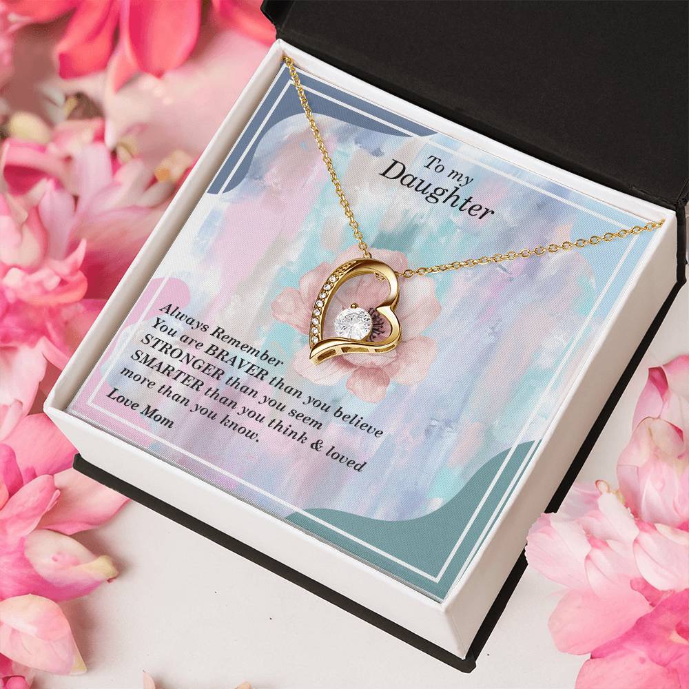 To My Daughter To My Daughter Birthstone Necklace Father To Daughter Birthday Gift Forever Love Necklace