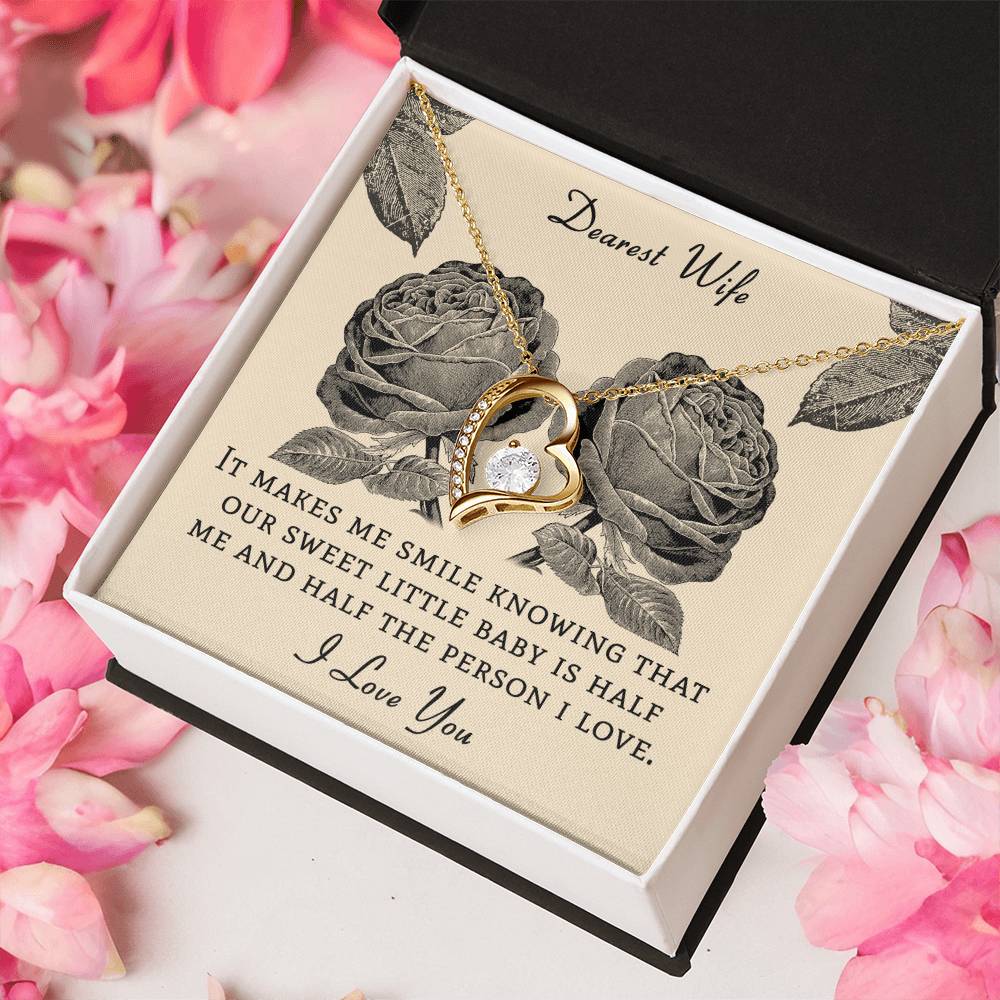 Dear Wife It Makes Me Smile Knowing That Our Sweet Little Baby Forever Love Necklace