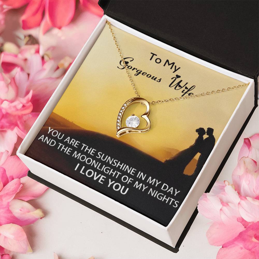 To My Gorgeous Wife - Gift From Husband - 925 Sterling Silver Pendant Forever Love Necklace