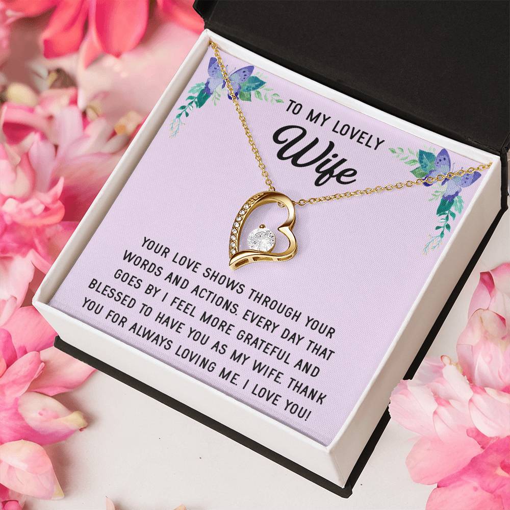 Small Gold Heart Pendant With Cubic Zirconia Necklace Gift For Wife Sentimental Gifts For Mothers Day Wife Anniversary Birthday Forever Love Necklace