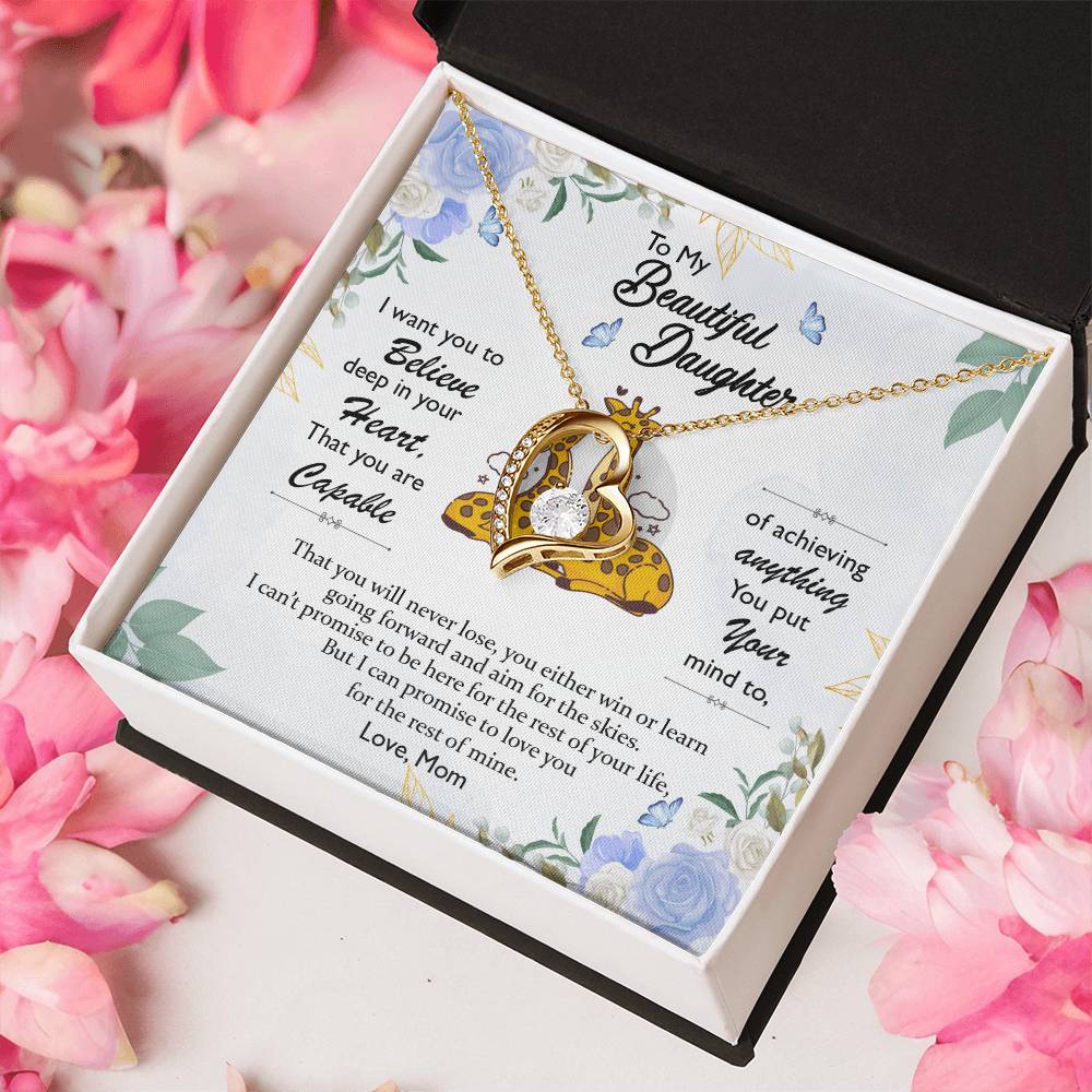 To My Daughter Giraffe Necklace Gift From Mom Birthday Gift For Daughter Sentimental Gift For Teenage Daughter Jewelry For Forever Love Necklace
