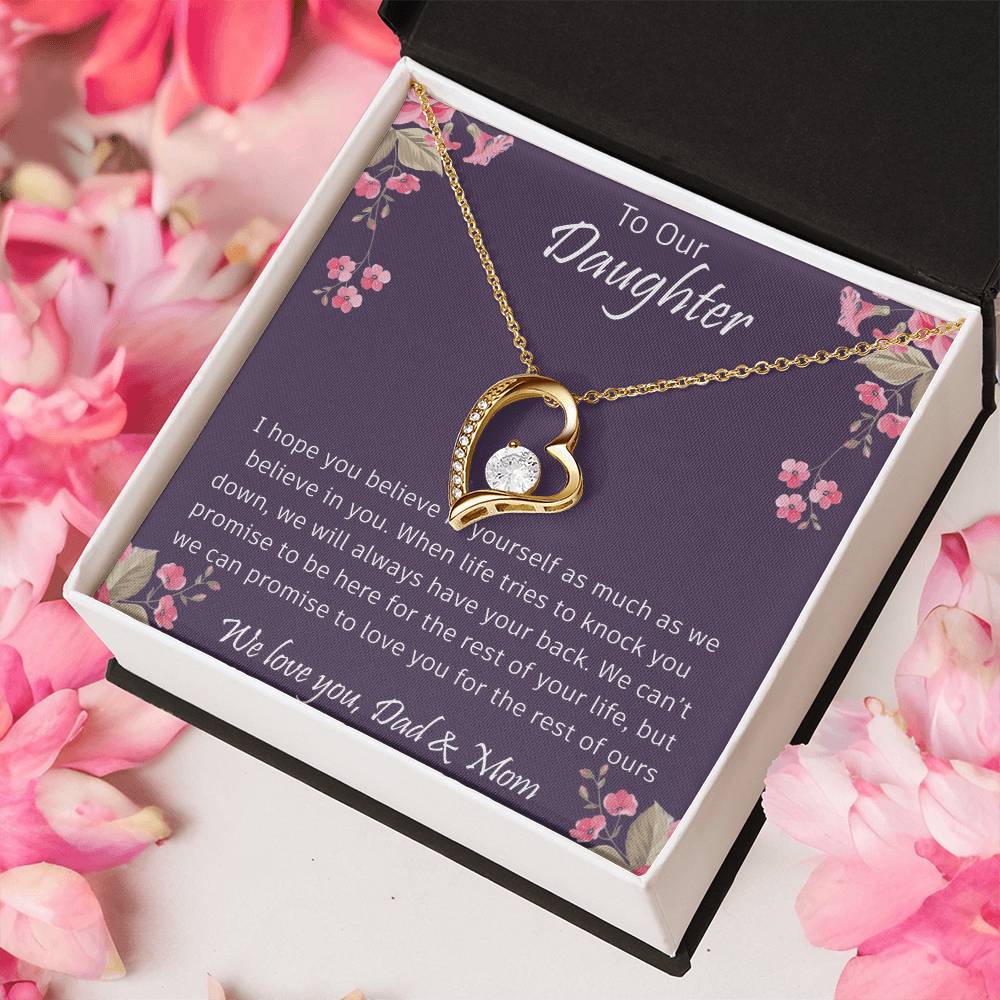 To Our Amazing Daughter Necklace - Happy Mother's Day To Your Daughter Jewelry - Love Mom And Dad Forever Love Necklace