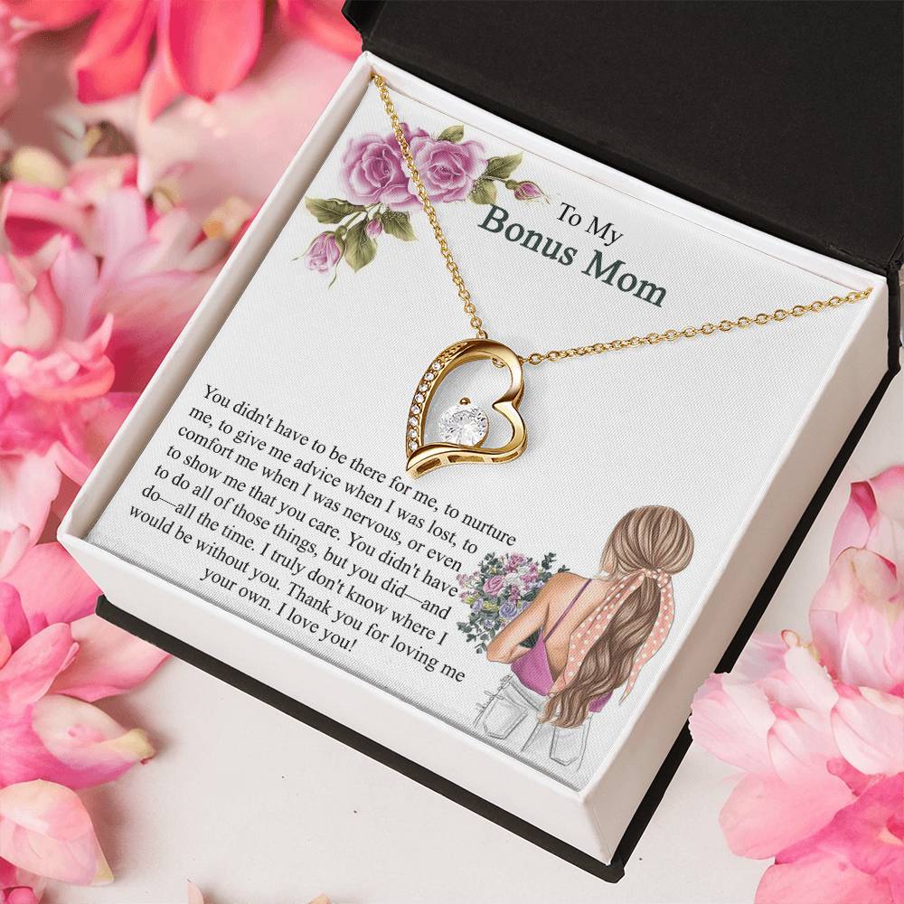 Step Mom Gift Bonus Mom Necklace Present For Stepmom For Mother's Day Christmas Birthday Double Circles Mother Necklace Forever Love Necklace