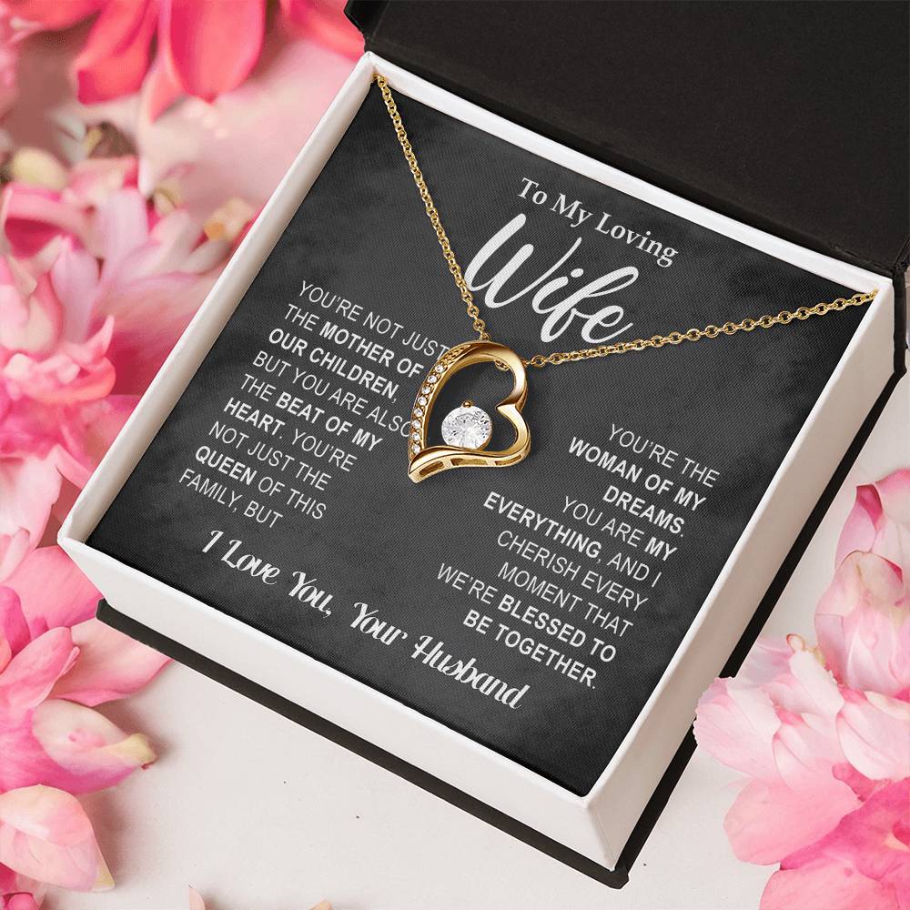 To My Loving Wife - Heart Melt Message Forever Love Necklace Forever Love Necklace