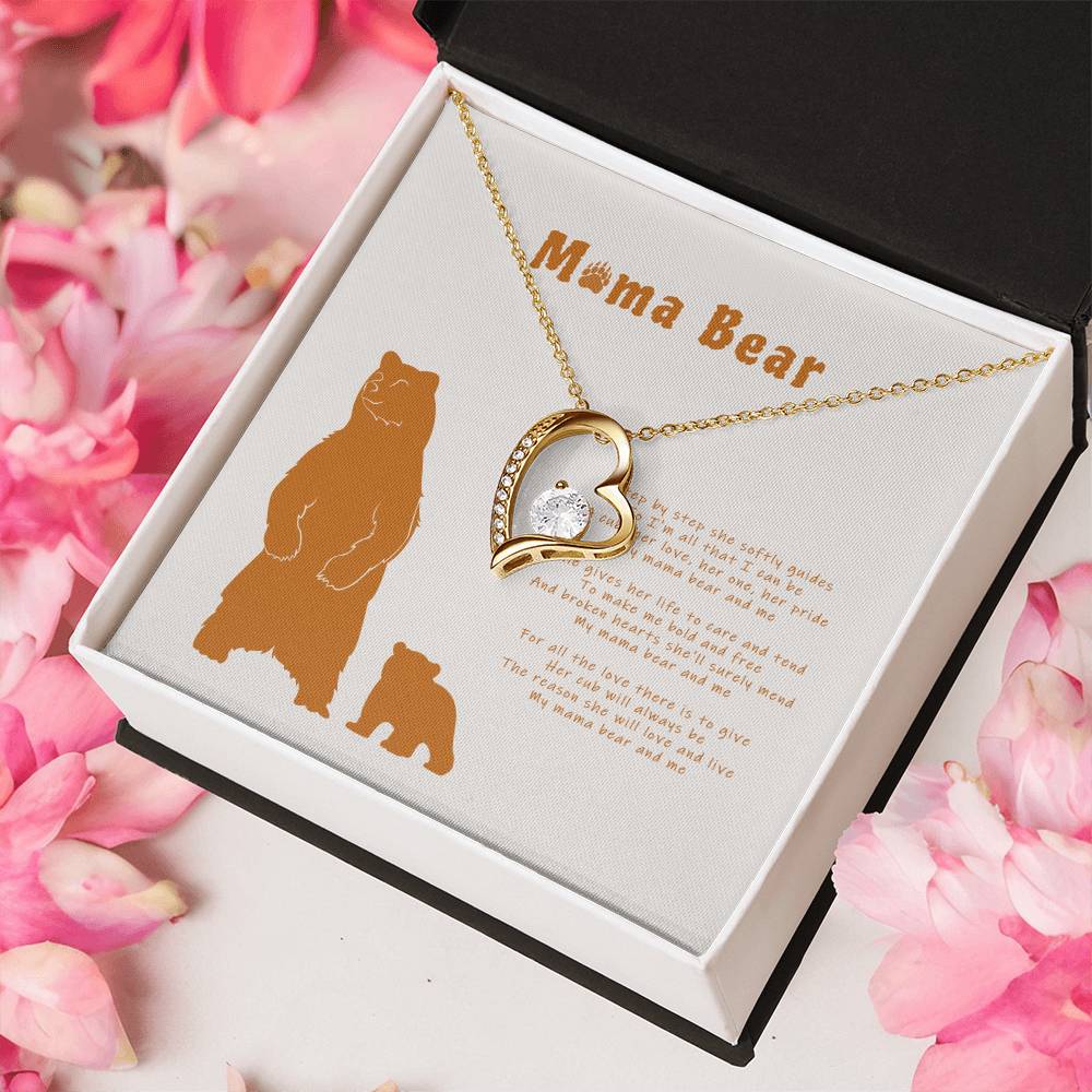 Mama Bear & Me With Message Card 1 Forever Love Necklace