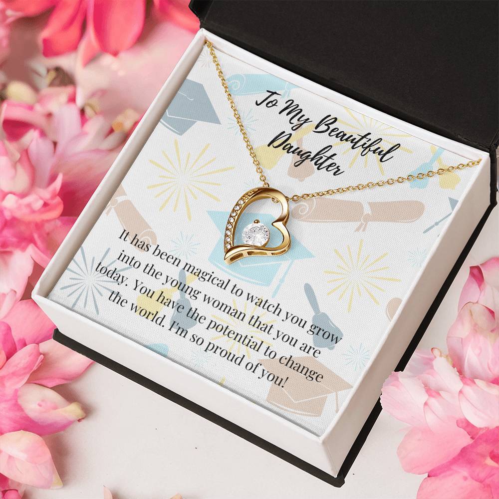 To My Beautiful Daughter Necklace Graduation Necklace For Daughter Graduation Gift For Daughter Graduation Gift For Daughter Forever Love Necklace